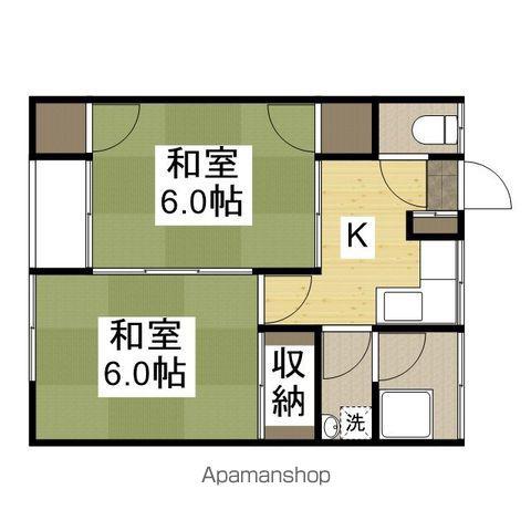 溝手アパート(2K/2階)の間取り写真