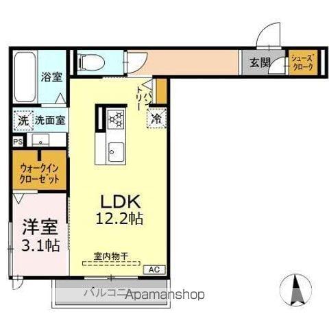 AMABILE(1LDK/3階)の間取り写真