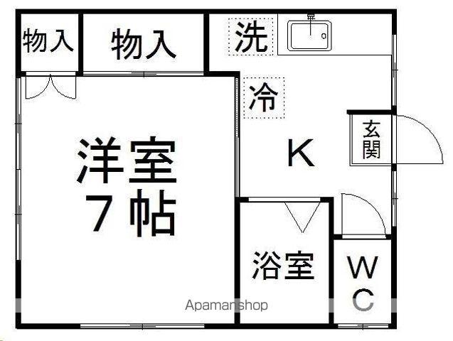 香山ハイツ(1K/2階)の間取り写真