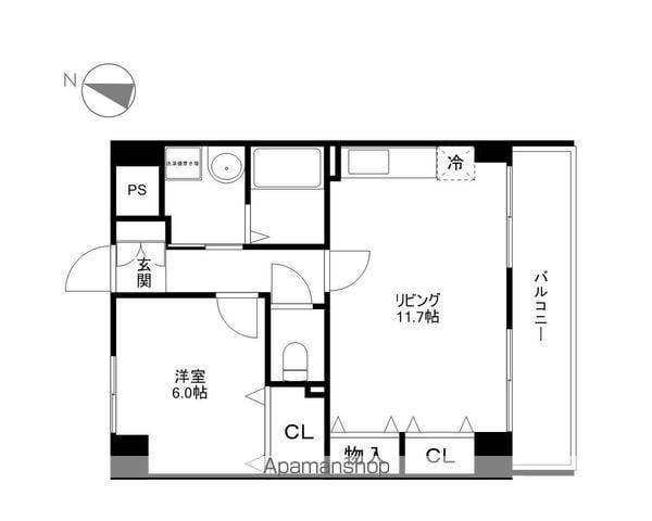 セシルコート(1LDK/5階)の間取り写真