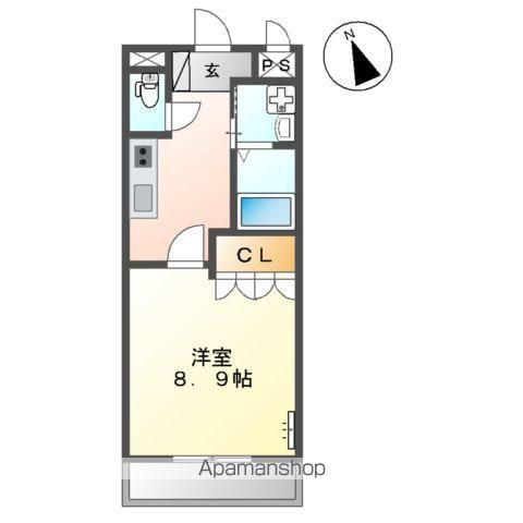 CHAMPS DORES(1K/3階)の間取り写真