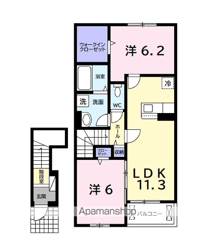 メゾン ド プリューム Ⅱ(2LDK/2階)の間取り写真