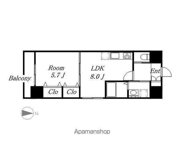 ドゥナーレ東別院(1LDK/3階)の間取り写真
