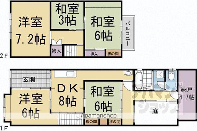 東海道本線 西大路駅 徒歩10分 2階建 築101年(5SDK)の間取り写真