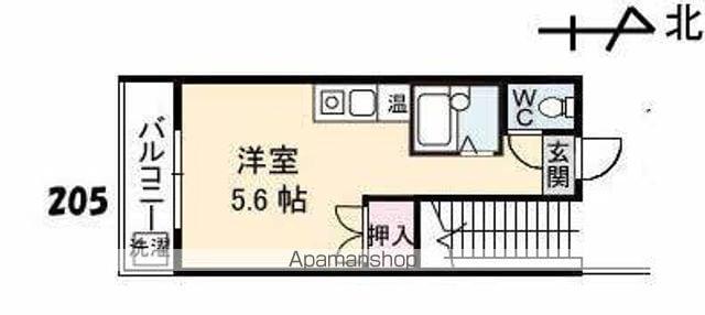 照島マンション(ワンルーム/2階)の間取り写真