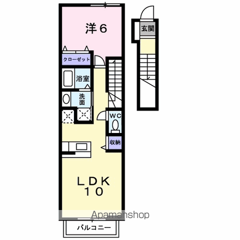 スィートメモリー(1LDK/2階)の間取り写真