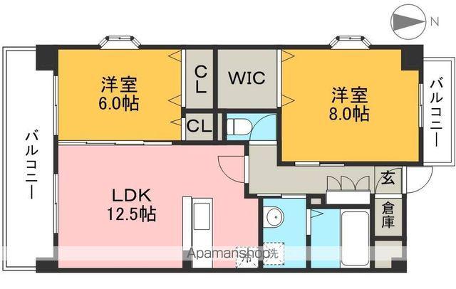 VILLA BRICK(2LDK/3階)の間取り写真