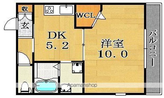 FUMOSE大領(1DK/2階)の間取り写真