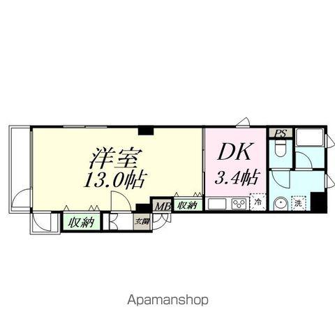 レジデンス勾当台(1DK/2階)の間取り写真