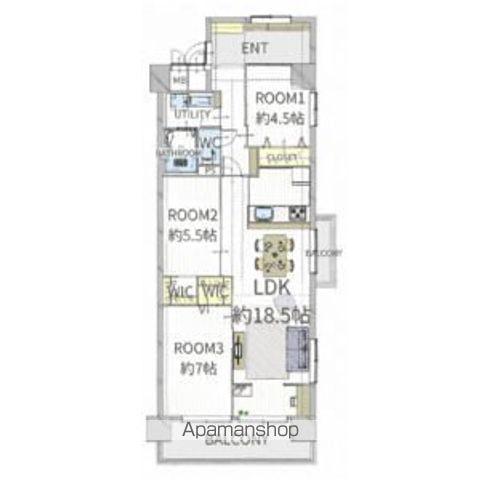 星和泉コーポラス(3LDK/4階)の間取り写真