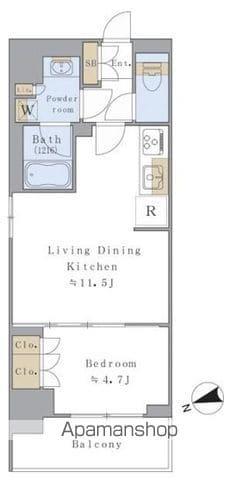 BRILLIA IST駒込(1LDK/7階)の間取り写真