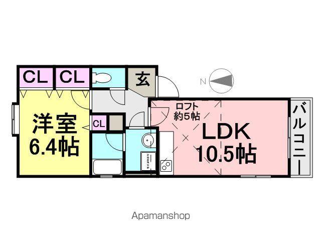 フィオーレ(1LDK/2階)の間取り写真