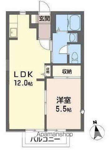 フレックス・カマタB(1LDK/1階)の間取り写真