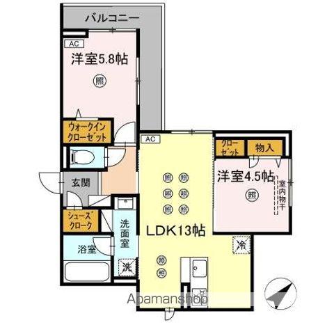 D-RESIDENCE光丘町A棟 A棟(2LDK/2階)の間取り写真