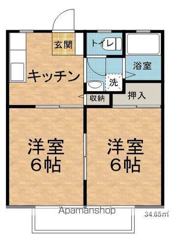 パナメゾン(2K/2階)の間取り写真