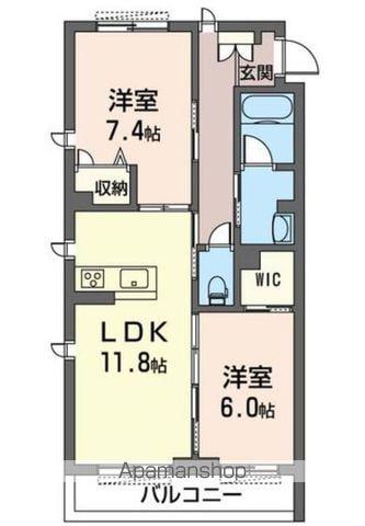 メゾン ド キンコウ(2LDK/3階)の間取り写真