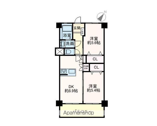 太洋マンション(2DK/6階)の間取り写真
