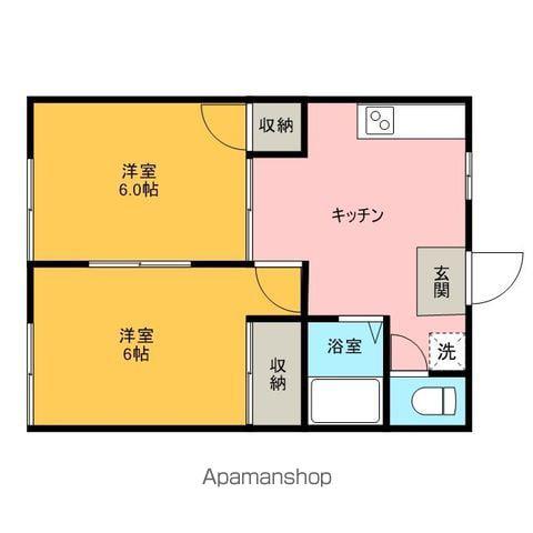 平成コーポ山王Ⅱ(2DK/2階)の間取り写真