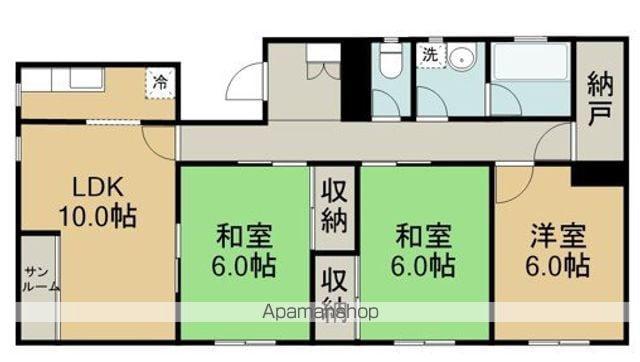 青山ヒルズ(3LDK/2階)の間取り写真