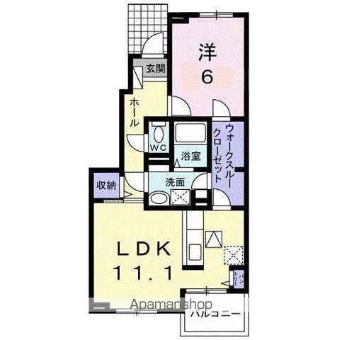 クラール元山サウスD(1LDK/1階)の間取り写真