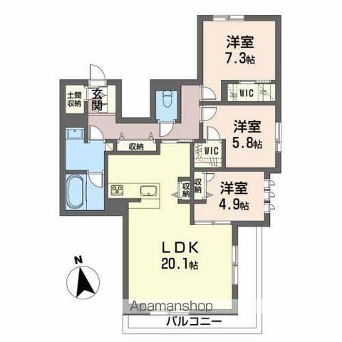 グランフォーレ蔵本BELS認証(3LDK/3階)の間取り写真