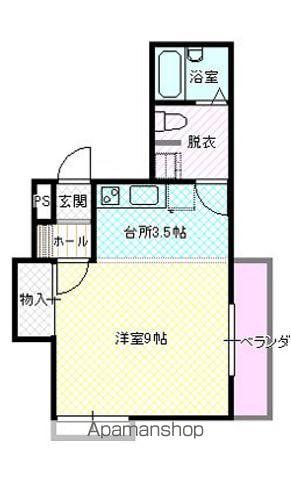 メイプル上田(1K/3階)の間取り写真