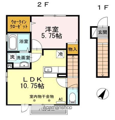 M.MANORⅡ(1LDK/2階)の間取り写真