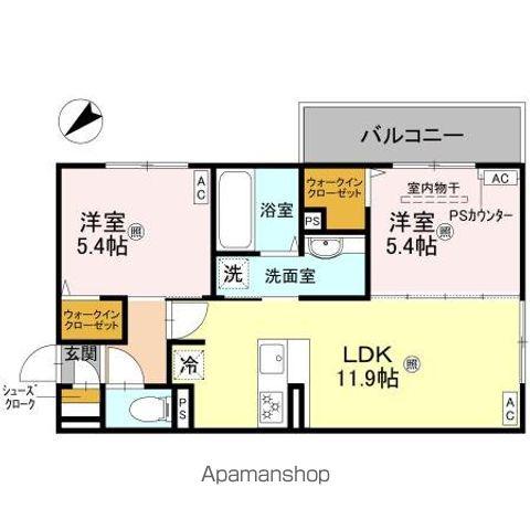 D-ROOM平井C棟(2LDK/2階)の間取り写真