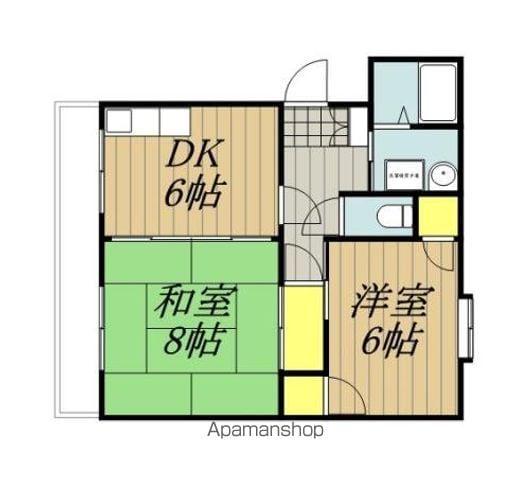 グリーンヒルズⅡ(2DK/1階)の間取り写真