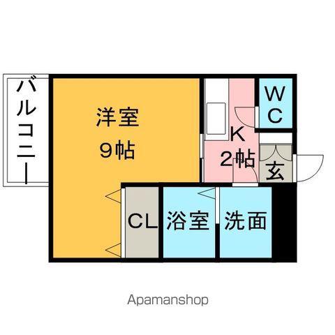 ヴィラージュⅡ(1K/3階)の間取り写真