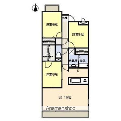 ヴェルベデーレ陸前(3LDK/2階)の間取り写真