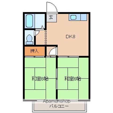 MTレジデンス(2DK/1階)の間取り写真
