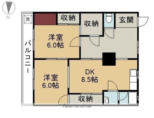 メゾンアイチ(2SDK/1階)の間取り写真