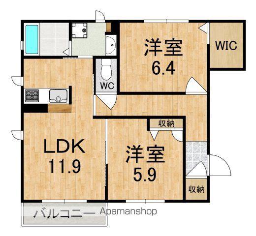 コンフォート法隆寺V(2SLDK/2階)の間取り写真