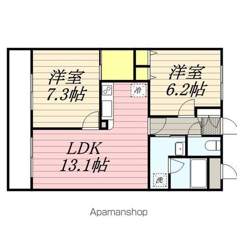 アンソレイユおおたかの森(2LDK/3階)の間取り写真