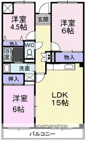 せせらぎ(3LDK/2階)の間取り写真