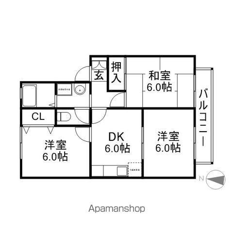 サニースクエア(3DK/1階)の間取り写真