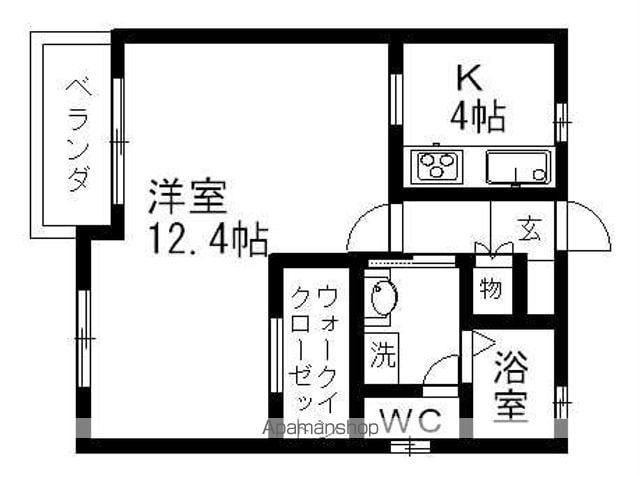 名鉄瀬戸線 三郷駅(愛知) 徒歩13分 3階建 築25年(1K/3階)の間取り写真