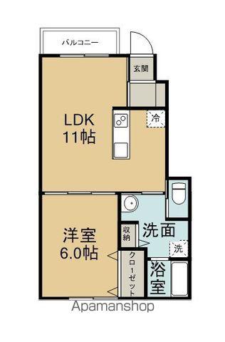 イルミナーレ原新町(1LDK/1階)の間取り写真