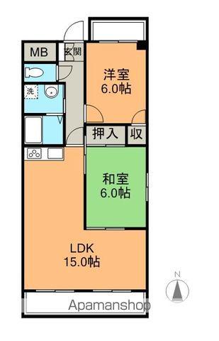 カーサJIN(2LDK/2階)の間取り写真