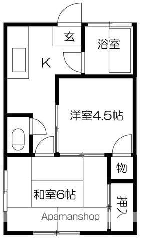 みどり荘(2K/1階)の間取り写真