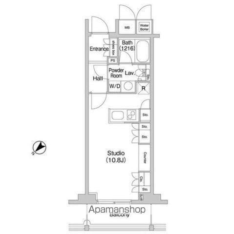 コンフォリア北参道(ワンルーム/14階)の間取り写真