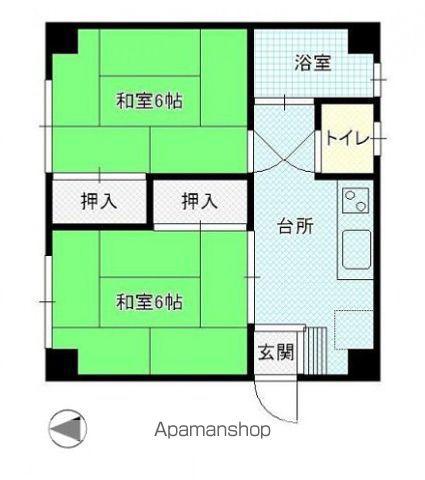金原ビル(2K/2階)の間取り写真