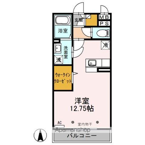 コルティー(ワンルーム/2階)の間取り写真