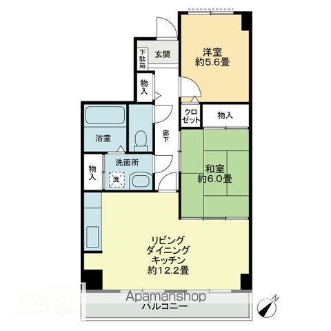 プラージュ司(2LDK/1階)の間取り写真