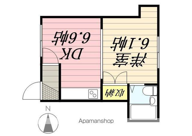 サンハイツB棟(1DK/2階)の間取り写真