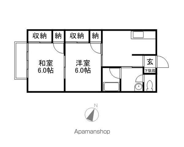 イーストタウンA(2DK/2階)の間取り写真