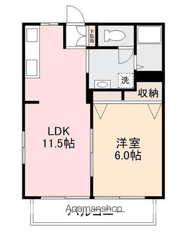 SHINY VALLEY(1LDK/2階)の間取り写真