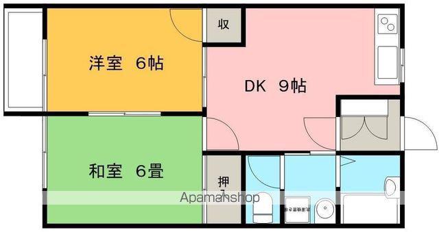 ビューパレーC棟(2DK/1階)の間取り写真
