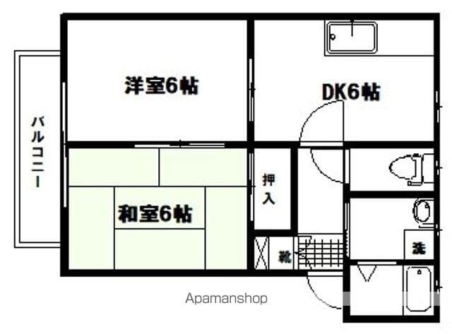 カーサ・エスペランサ(2DK/2階)の間取り写真